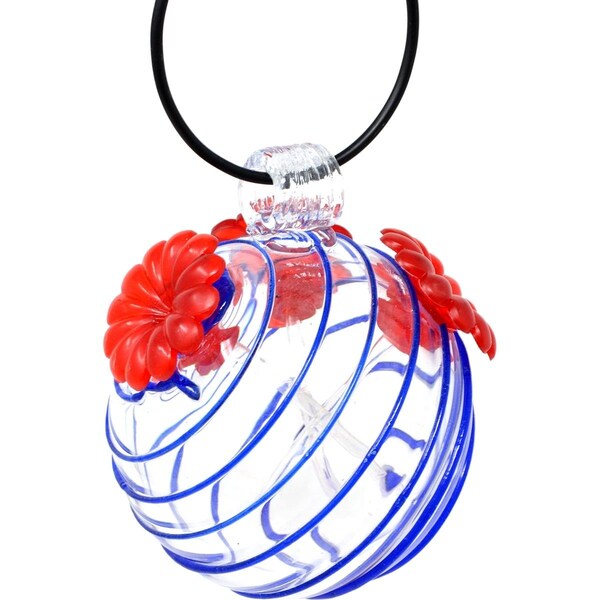 Gift Essentials Blue Swirls Glass Hummingbird Feeder - GEHF008