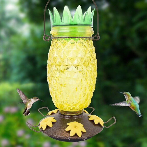 Perky-Pet Perky-Pet Hummingbird 28 oz Glass/Plastic Pineapple Nectar Feeder 5 ports - 9110-2