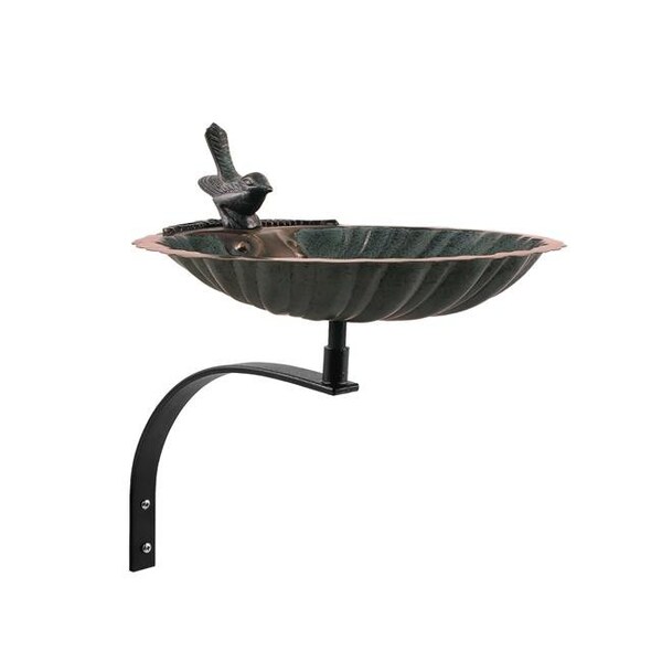 Achla Designs Achla BBM-01-WM Scallop Shell Birdbath with Wall Mount Bracket - BBM-01-WM