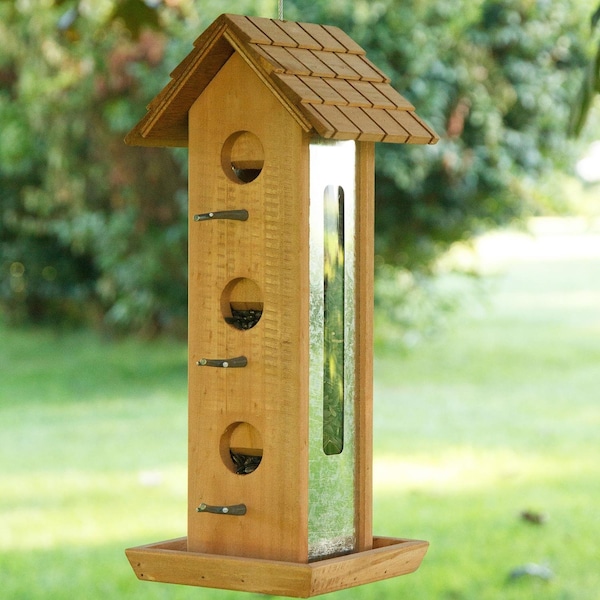 Birdscapes Perky-Pet Tin Jay Wild Bird 2 lb Wood Twig Bird Feeder 6 ports - 50171