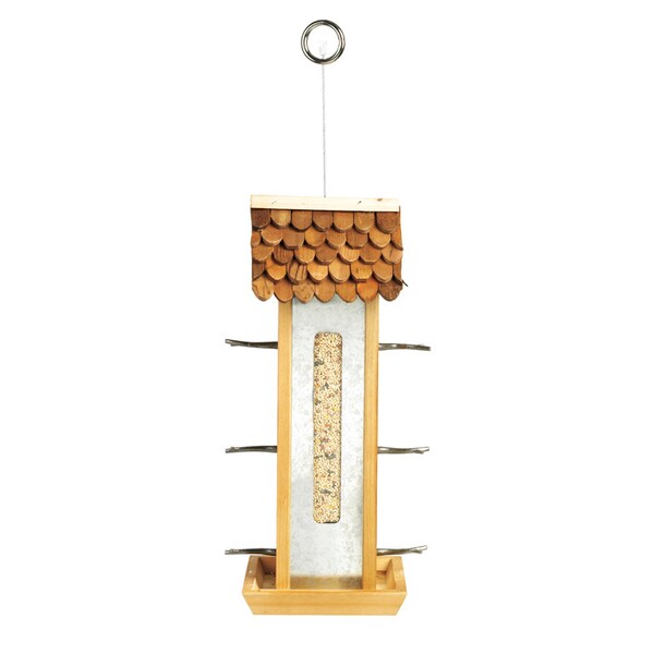 Birdscapes Perky-Pet Tin Jay Wild Bird 2 lb Wood Twig Bird Feeder 6 ports - 50171