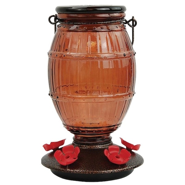 Perky-Pet Bird Feeder, 36 oz, Nectar, 5-Port/Perch, Glass, 8-3/4 in H - 9106-2