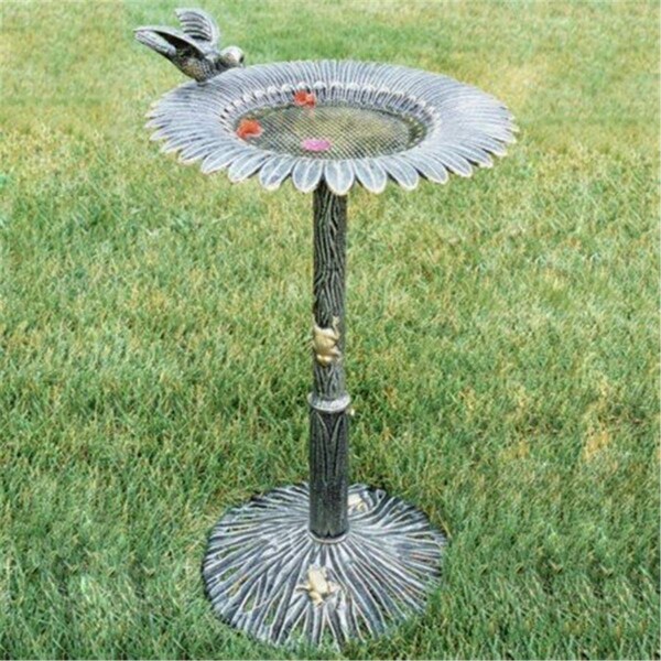 Oakland Living Sunflower Bird Bath - Antique Pewter - 5065-AP