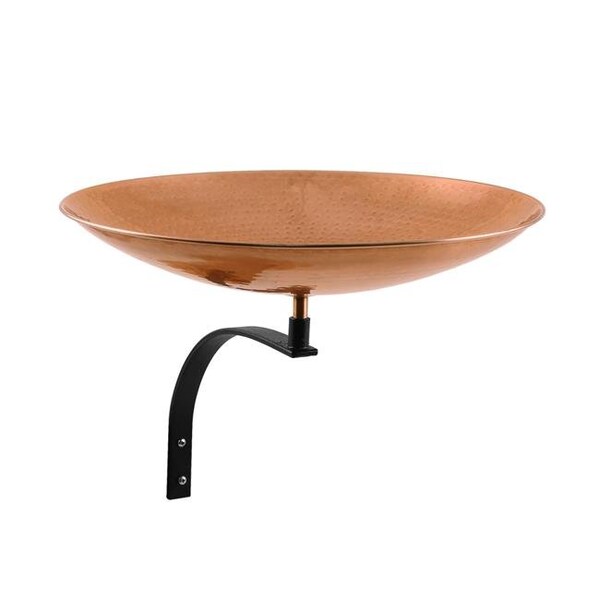Achla Designs Achla PCB-01-WM Polished Copper Birdbath with Wall Mount Bracket - PCB-01-WM