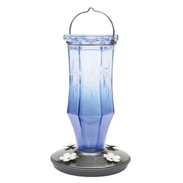 Daretocare Sapphire Starburst Vintage Glass Hummingbird Feeder - DA106204
