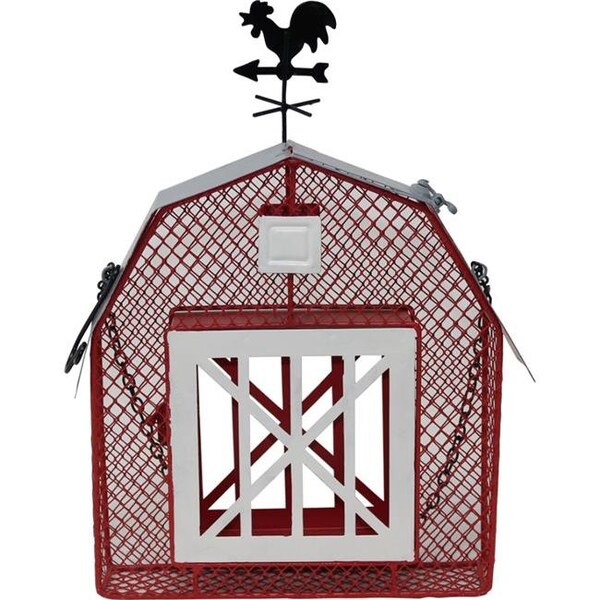 Songbird Essentials Songbird Essentials GEF1013 Barn Mesh Seed & Suet Feeder - Red - GEF1013