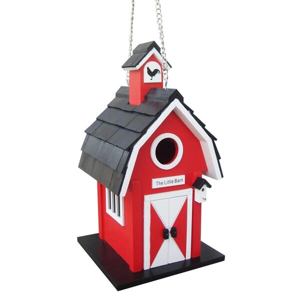 Home Bazaar The Little Barn Birdhouse, Red - HBC-1002RS