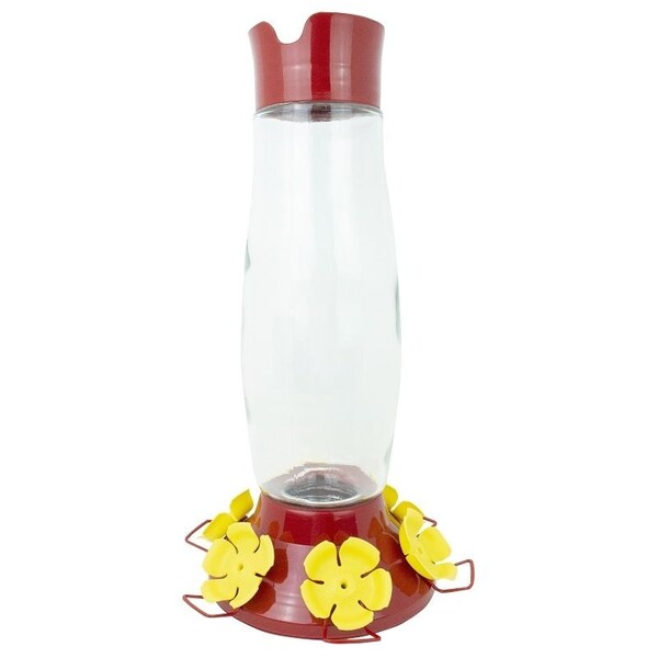 Perky-Pet Bird Feeder, TopFill, 48 oz, Nectar, 6PortPerch, Plastic, Red, 169 in H, Hanging Mounting - 9214-6
