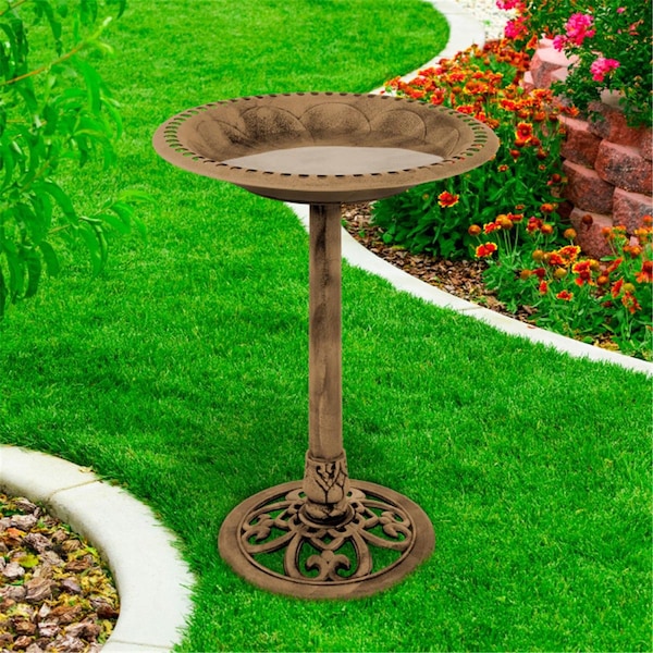 Pure Garden Antique Bird Bath - Bronze - 50-LG1074