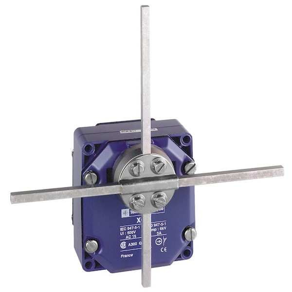 Interruptor de límite Telemecanique Sensors, palanca de varilla, rotativo, 2x(1NC+NO), Ubicación del actuador: Lateral - XCRE58.