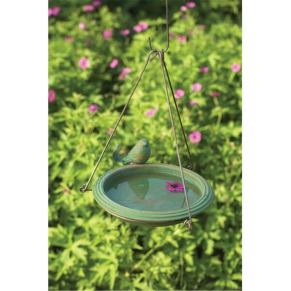 Ancient Graffiti Ancient Graffiti ANCIENTAG17026 Bird Bath Teal Round Hanging - ANCIENTAG17026