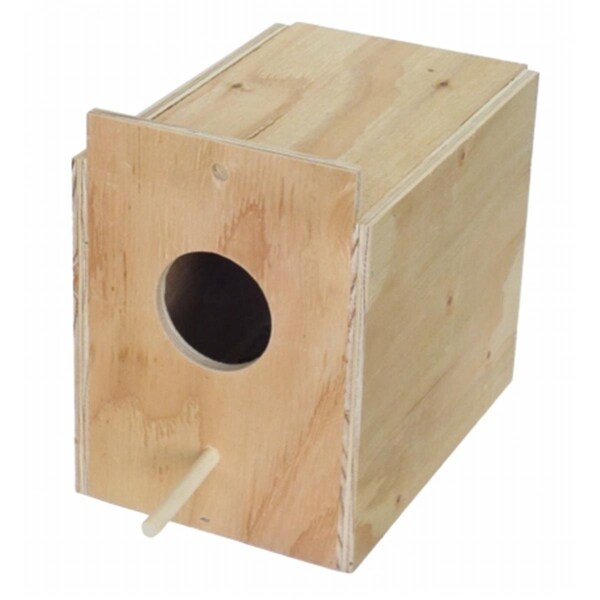 Peticare Wooden Nest Box For Outside Mount With Dowel Medium - PE145710