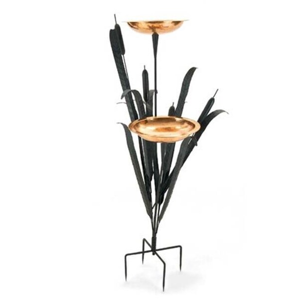 Achla Designs Achla CTBB-01 Double Cattail Bird Bath - Black Powdercoat - CTBB-01