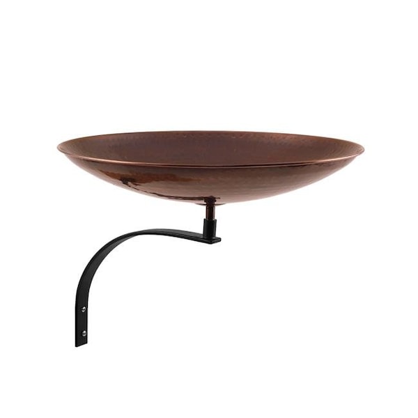 Achla Designs Achla BCB-01-WM Burnt Copper Birdbath with Wall Mount Bracket - BCB-01-WM