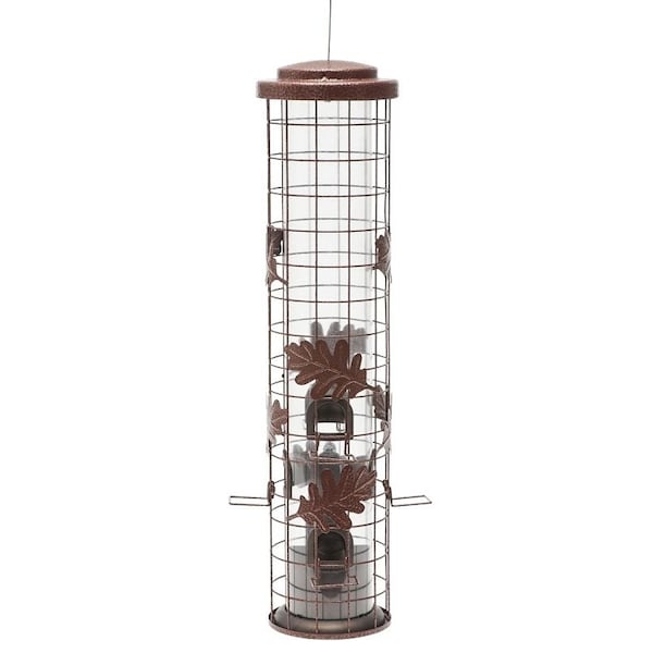 Perky-Pet SquirrelBeGone SBG100 Wild Bird Feeder, 26 in H, Cylinder, 134 lb, Metal, Red, PowderCoated - SBG101