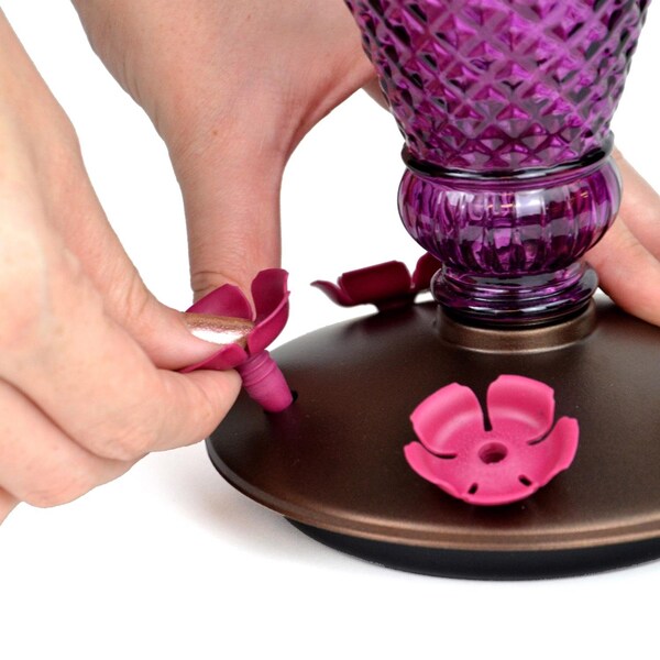 Perky-Pet Perky-Pet Hummingbird 24 oz Glass/Plastic Diamond Wine Nectar Feeder 5 ports - 9102-2