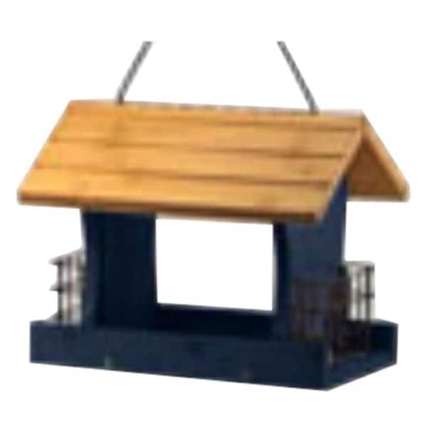 Bpf 12 in. Wood Bird Feeder; Blue - BP584435