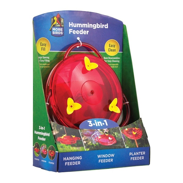 More Birds More Birds Hummingbird Plastic Nectar Feeder 3 ports - 30