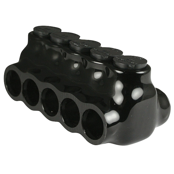 Conector de Derivación Múltiple de 6 AWG 6-2-0 AWG 5 Puertos, 600 Voltios, Aislamiento Negro - AICD2-0-5