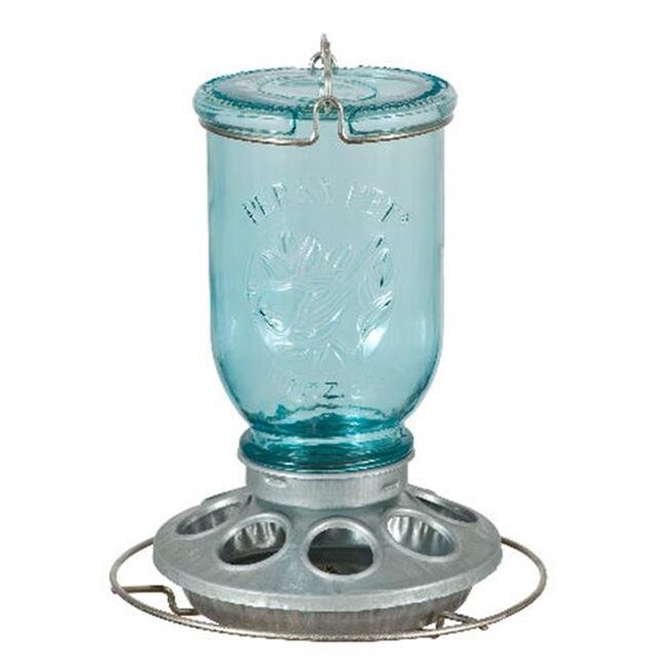 Perky-Pet Perky Pet PP784 Antique Wide Blue Glass Seed Feeder - PP784