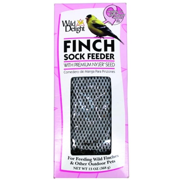 D&D Wild Delight Pink Ribbon Finch Sock Feeder 13 Ounce 383040 - D&37557