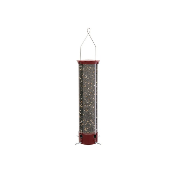 Droll Yankees Bird Feeder Dipper Wild Bird 5 lb Polycarbonate Tube 4 ports Red - YCPD-90