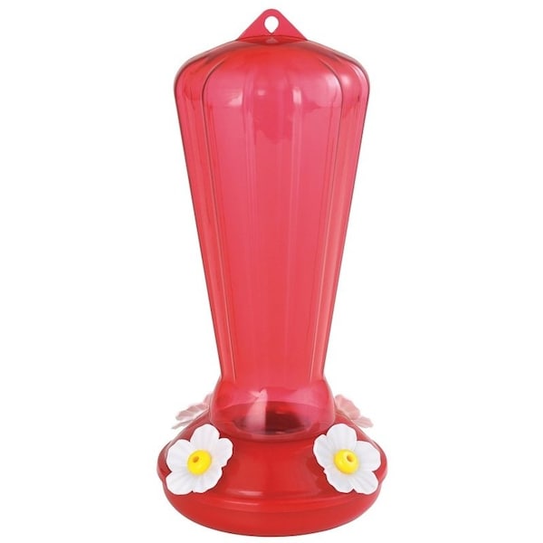 Stokes Select Bird Feeder, 25 oz, 4-Port/Perch, Plastic, Red, 9.97 in H - 38104