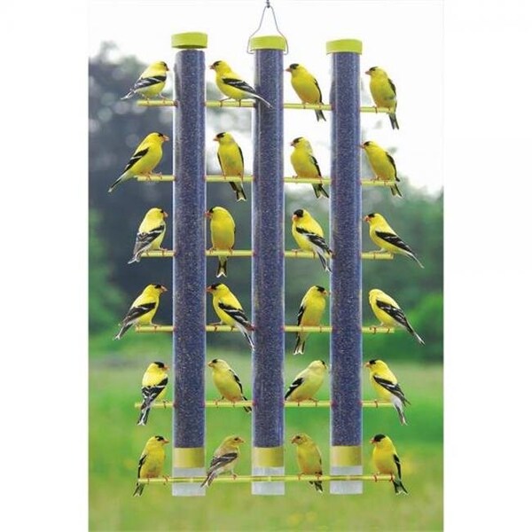 Songbird Essentials Songbird Essentials SE324Y Finches Favorite 3 Tube Feeder; Yellow - SE324Y