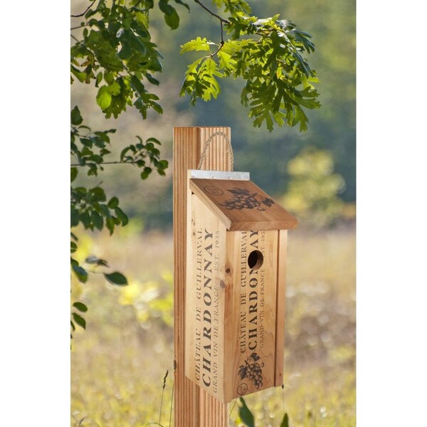 Fancy Feline WL Novelty Wine Crate Bluebird House - FA3491155