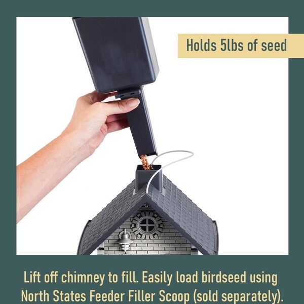 North States Industries North States Village Wild Bird 5 lb Plastic Hopper Bird Feeder 4 ports - 9282