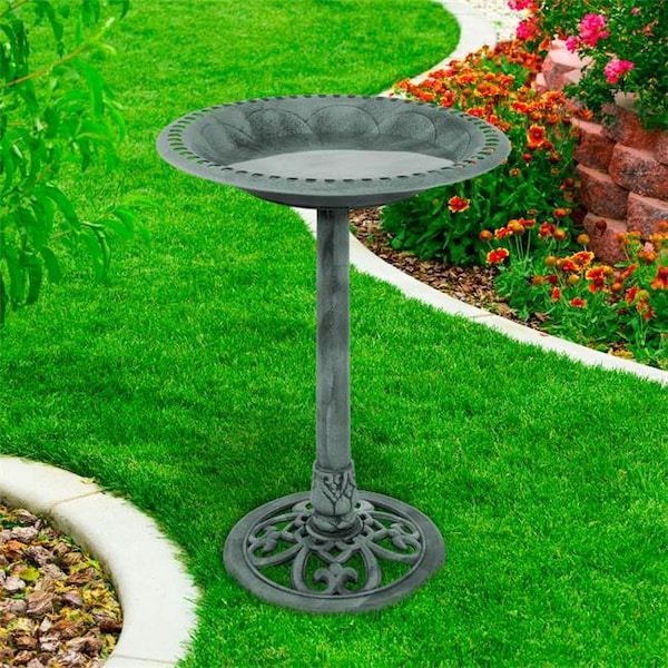 Pure Garden Pure Garden 50-LG1072 Antique Bird Bath - Green - 50-LG1072