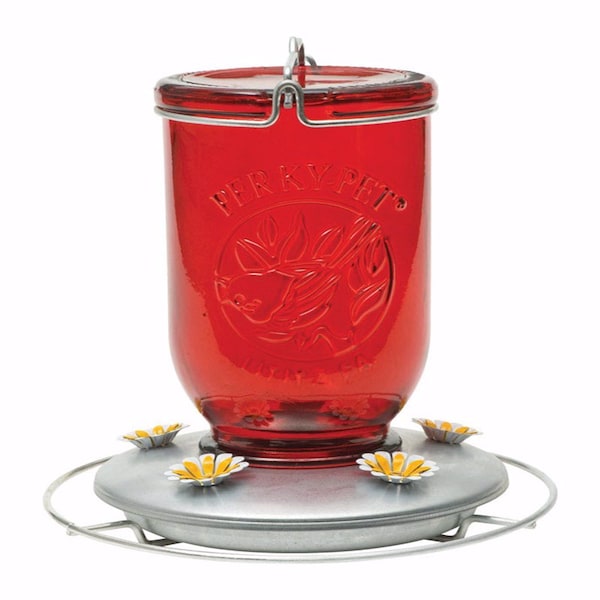Perky-Pet Perky-Pet Hummingbird 32 oz Glass/Metal Mason Jar Nectar Feeder 5 ports - 786