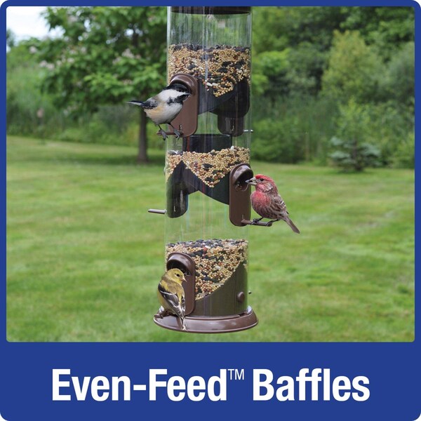 Natures Way Nature's Way Funnel Flip-Top Wild Bird and Finch 6 lb Metal/Plastic Tube Bird Feeder 6 ports - WMFFB-19