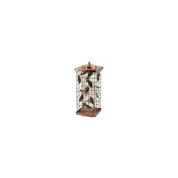 Audubon Bird Feeder 1.75 lb Metal Tube 2 ports Clear/Copper - NA35329
