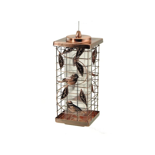 Audubon Bird Feeder 1.75 lb Metal Tube 2 ports Clear/Copper - NA35329