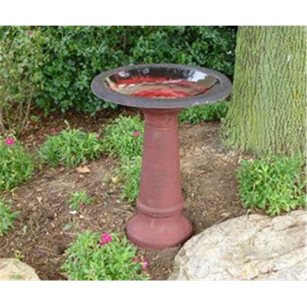 Tdi Brands TDI Brands TDI48180 Red Fiber Clay Birdbath With Base - TDI48180