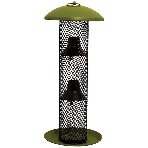 Perky-Pet NO/NO Wild Bird Feeder, 16-1/2 in H, 1.5 lb, Metal, Green, Powder-Coated, Hanging Mounting - GSS00347