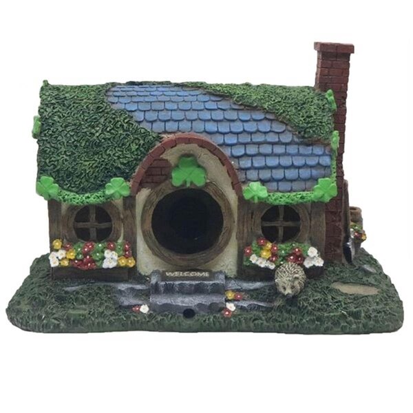Santas Workshop 9.5 in. Resin Irish Cottage Bird House - 38620