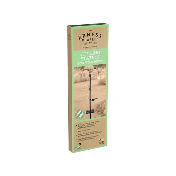 Gardman Usa Gardman USA BA08015 Bird Feeding Station 2 Hook Square Tray; Matte Black - BA08015