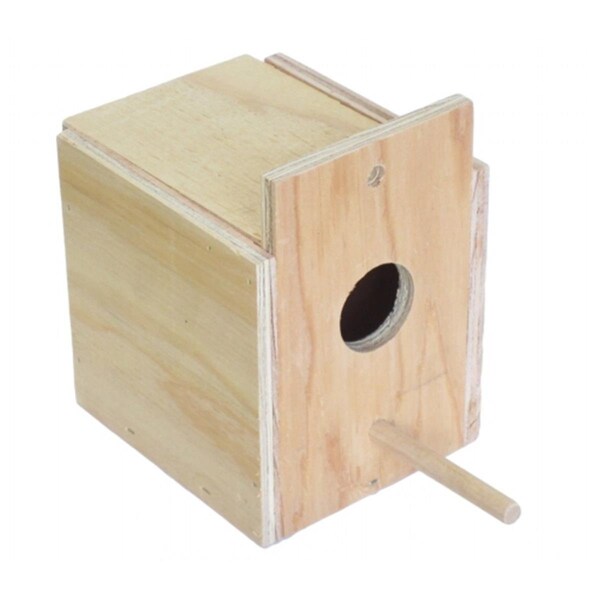 Peticare Wooden Nest Box For Outside Mount With Dowel Small - PE145707