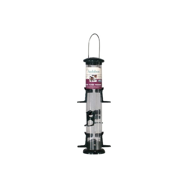 Audubon Bird Feeder Wild Bird 2 lb Plastic Tube 6 ports Green - NATUBE12