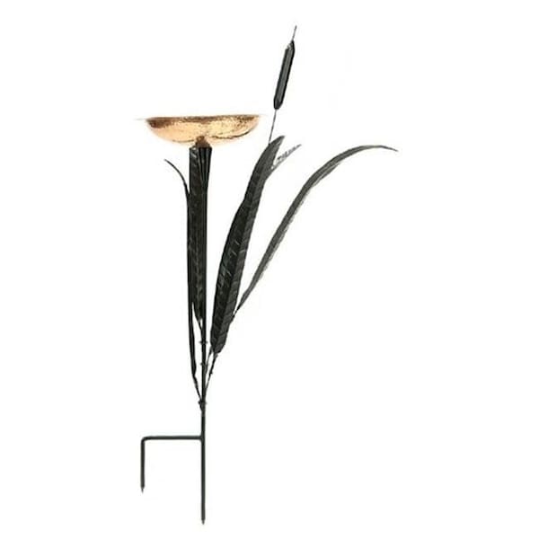 Achla Designs Achla CTBB-02 Single Cattail Bird Bath - Black Powdercoat - CTBB-02