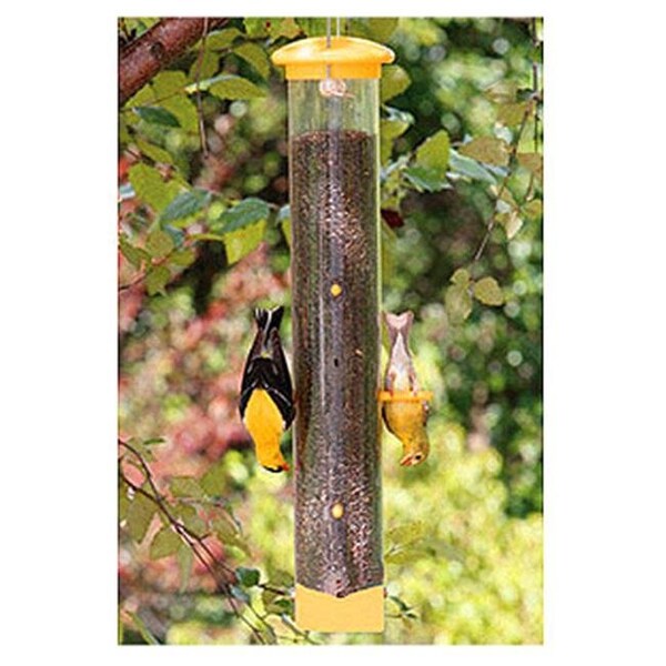 Fancy Feline NAWLMTF 6 Port Finch Tube Feeder; Yellow - FA570791