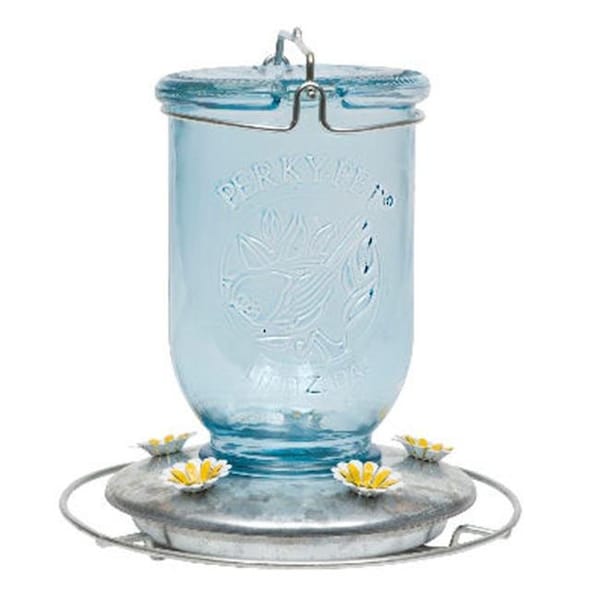 Perky-Pet Perky Pet PP785 Antique Wide Blue Glass Hummingbird Feeder - PP785