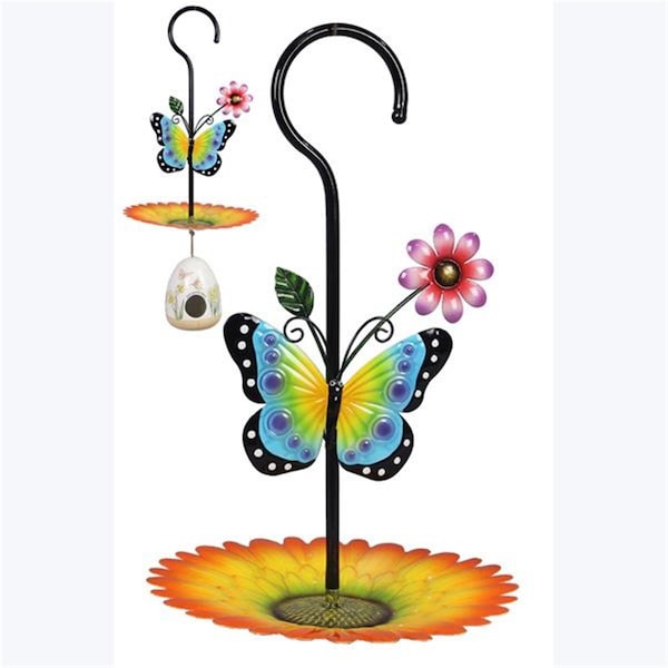 Disciplediscipulo Metal Butterfly Design Garden Bird Feeder with KD Packed - DI3282013