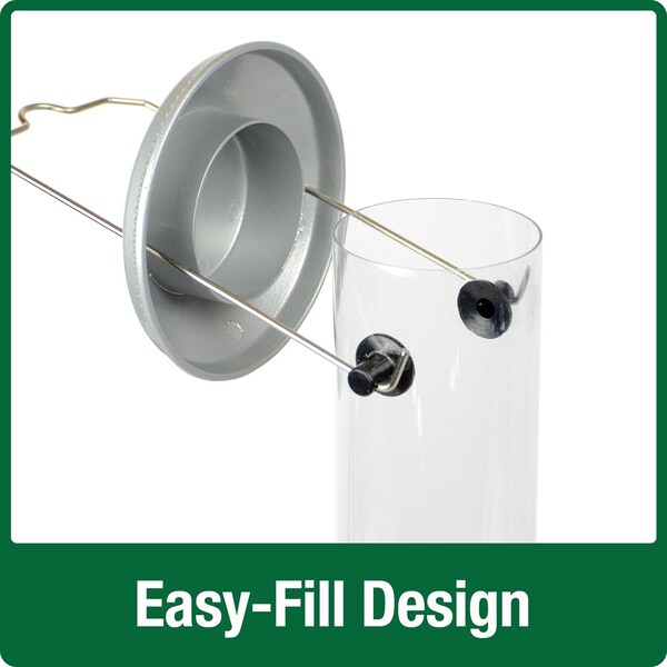 Natures Way Nature's Way Deluxe Wild Bird and Finch 1.4 qt Metal/Plastic Easy Clean Tube Bird Feeder 4 ports - NMRS-18