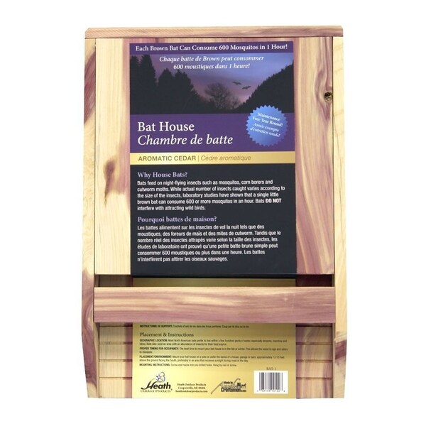 Heath Bat House, 212 ft W, 1112 ft D, 1614 ft H, Cedar Wood - BAT-1
