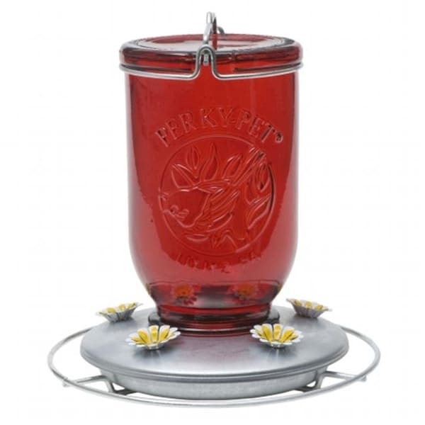 Perky-Pet Perky Pet PP786 Red Mason Jar Hummingbird Feeder - PP786