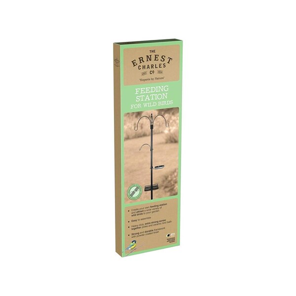Gardman Usa Bird Feeding Station 2 Hook Square Tray, Matte Black - GA82657