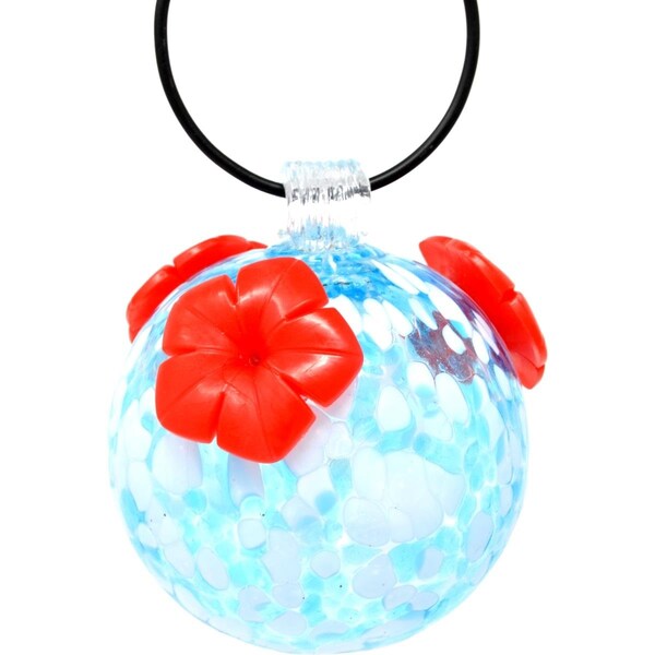 Gift Essentials Gift Essentials GEHF006 Blue & White Glass Hummingbird Feeder - GEHF006